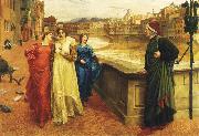 Henry Holiday Dante and Beatrice oil painting on canvas
